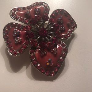 Pink Crystal Brooch New